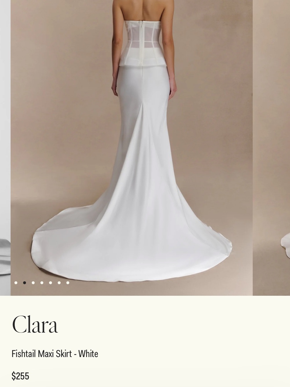 NWT - White Bridal Skirt With Train - Picture 2 of 2